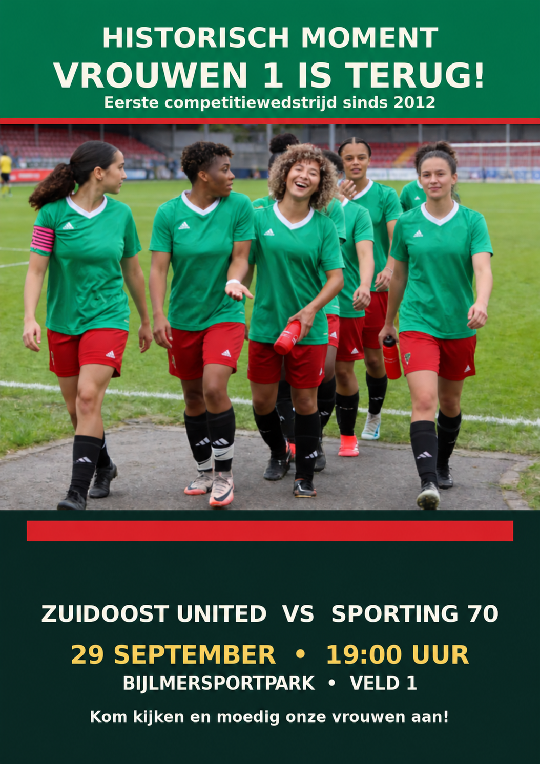 Eerste wedstrijd vrouwen 1
