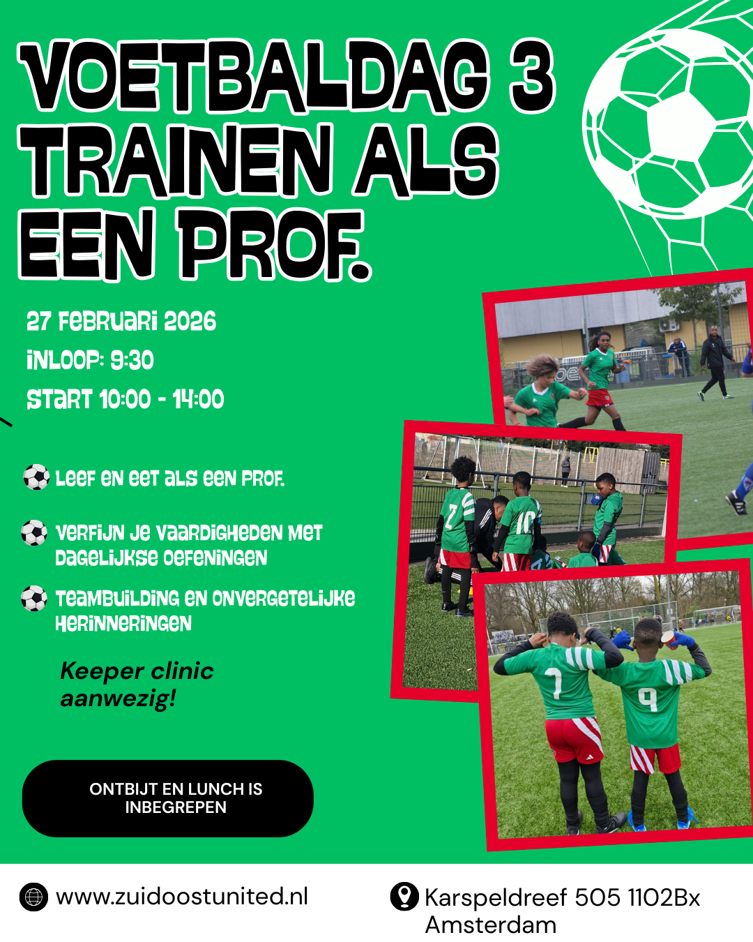 Voetbaldag 3 trainen als een prof.