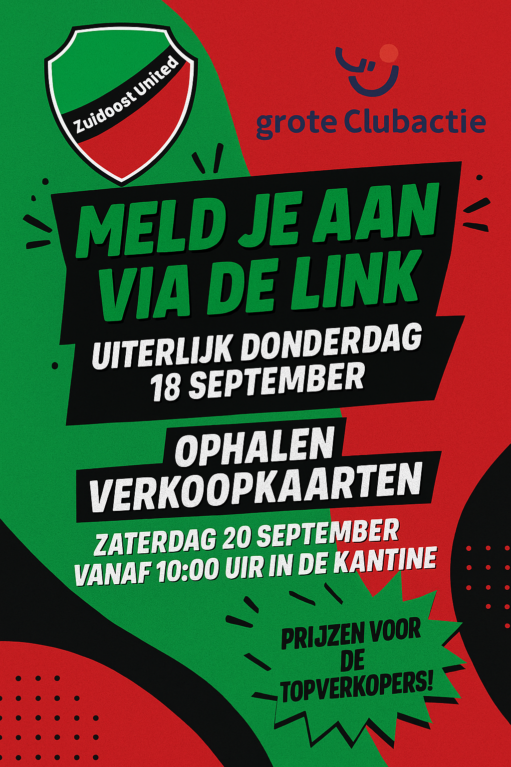 Aanmelding  Grote Clubactie 20 september