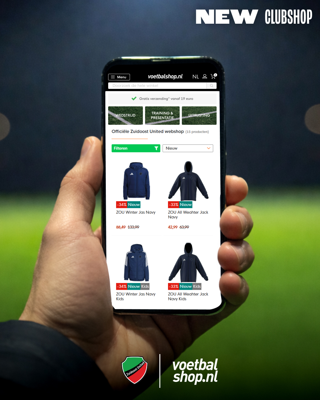 Nieuwe Zuidoost United clubshop, nu live op voetbalshop.nl