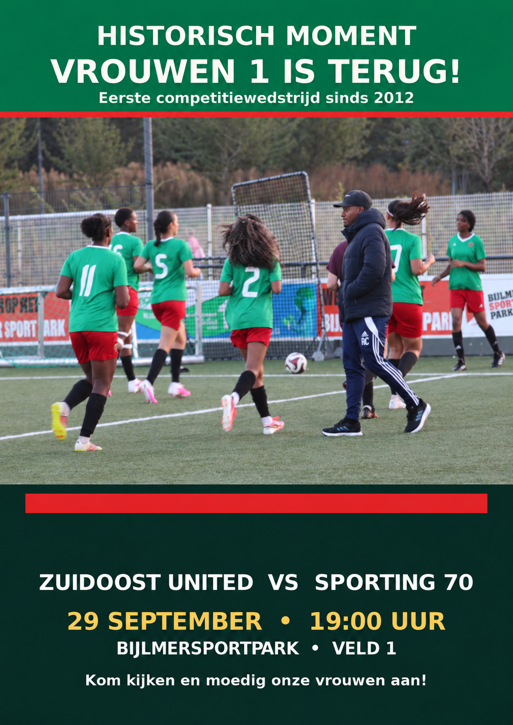 Eerste wedstrijd vrouwen 1